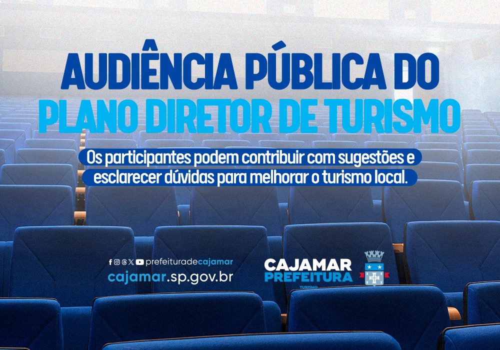Participe da Audiência Pública do Plano Diretor de Turismo