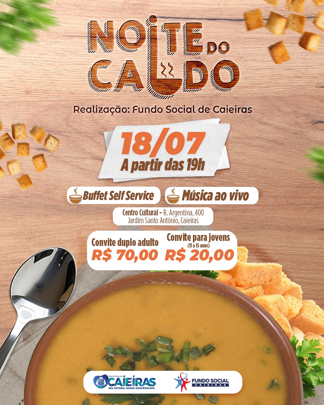 A noite do caldo está chegando!