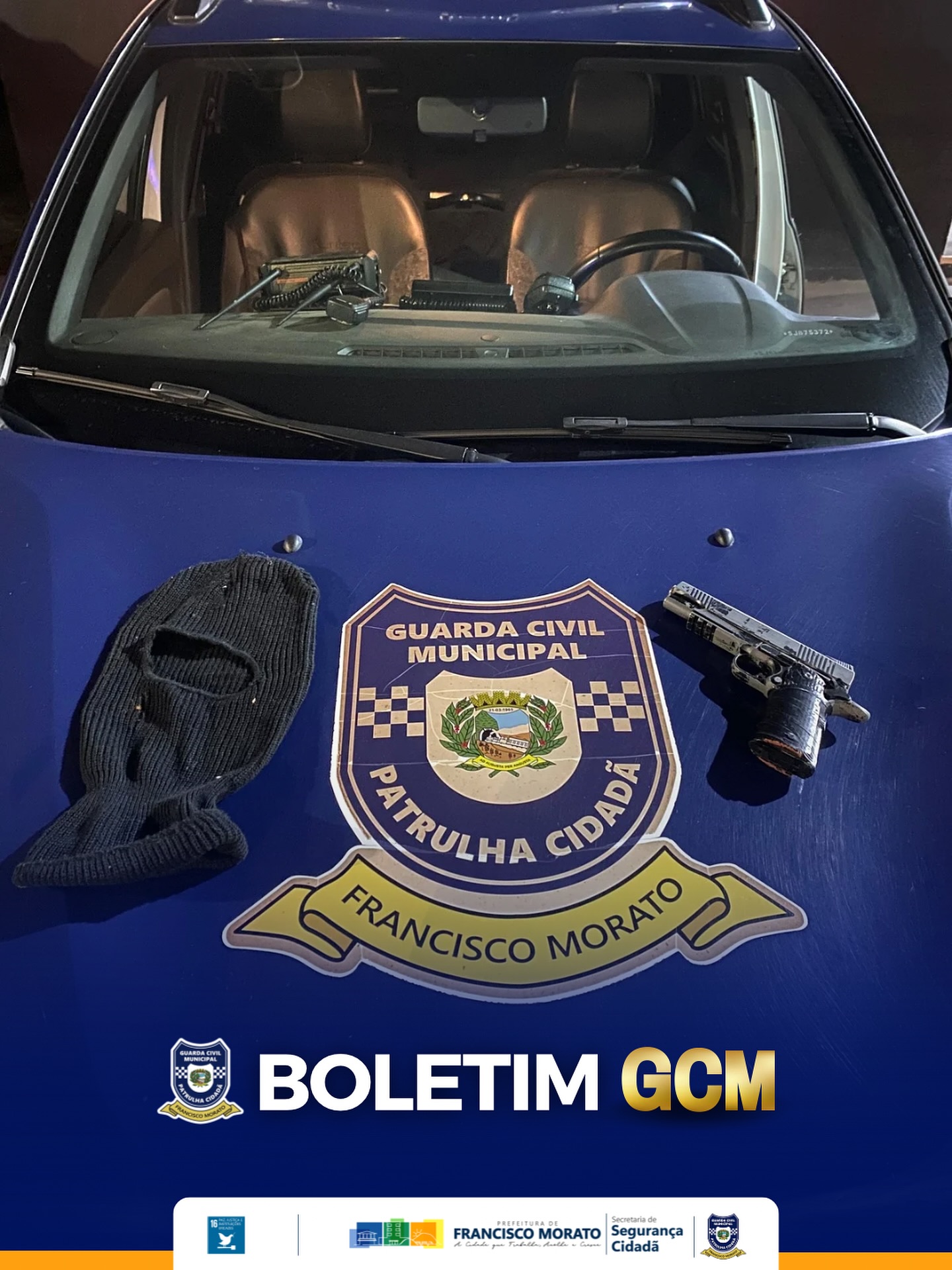 GCM de Francisco Morato prende autor de roubo e recupera veículo de motorista de aplicativo