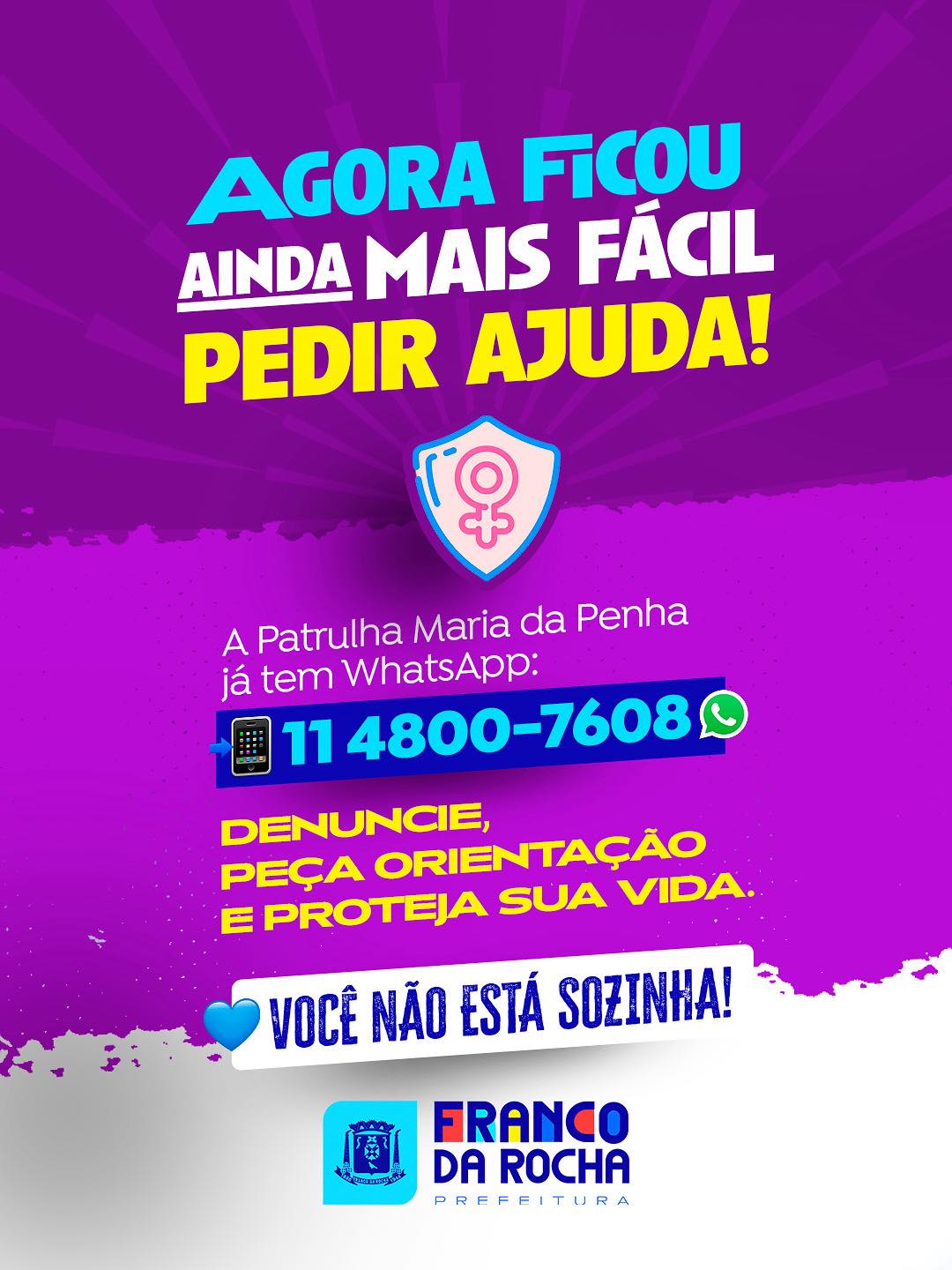 Patrulha Maria da Penha de Franco da Rocha lança atendimento pelo WhatsApp