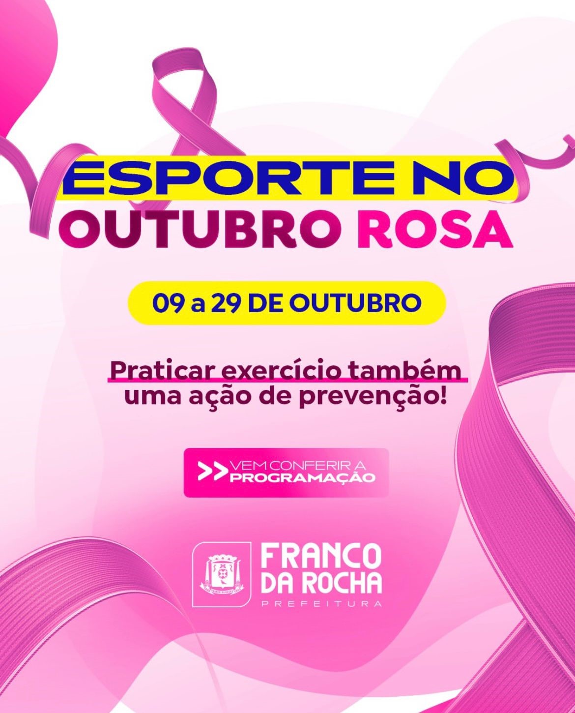 Franco da Rocha promove programação especial do Outubro Rosa com atividades esportivas e de bem-estar