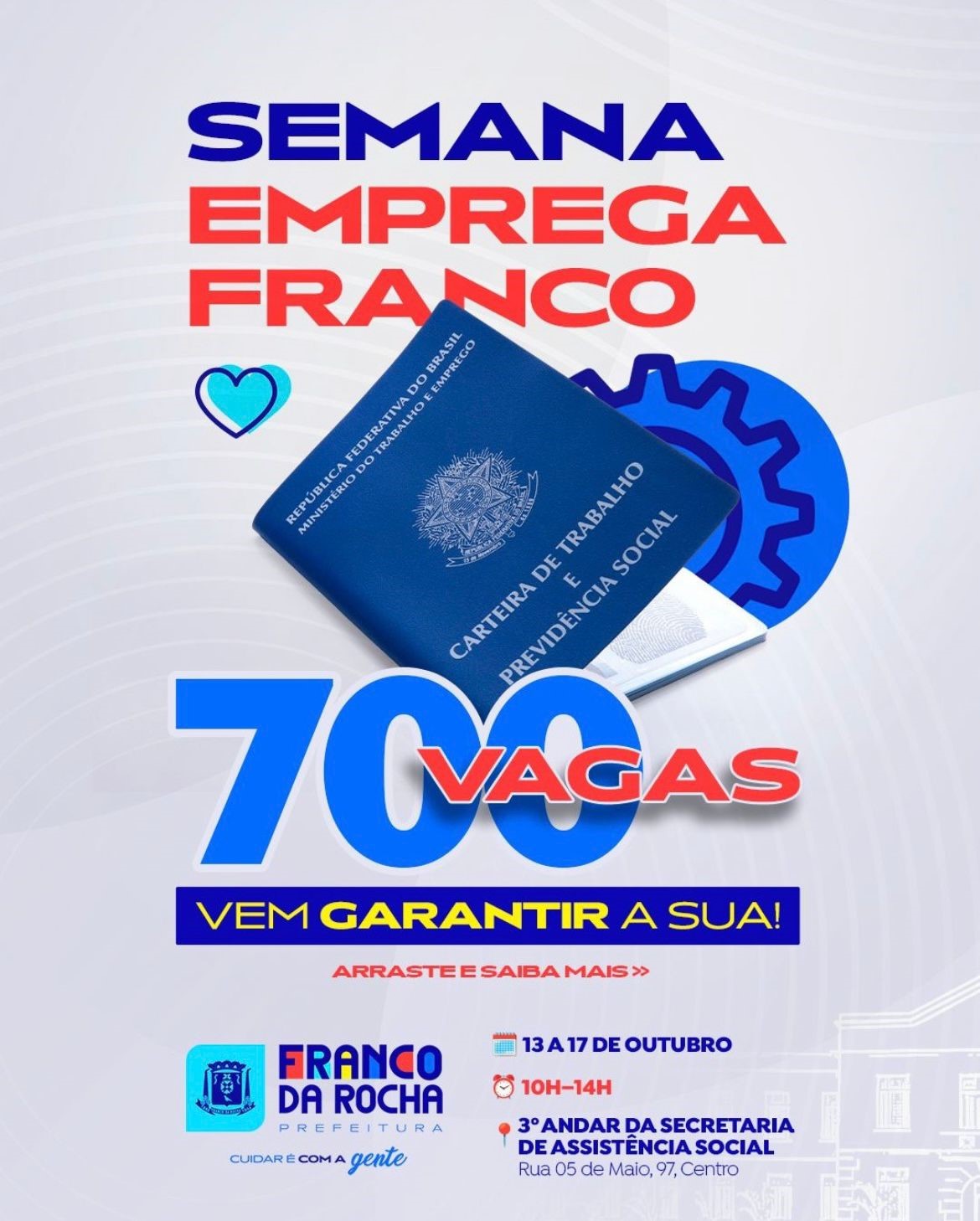 Franco da Rocha promove Semana Emprega Franco com mais de 700 vagas disponíveis