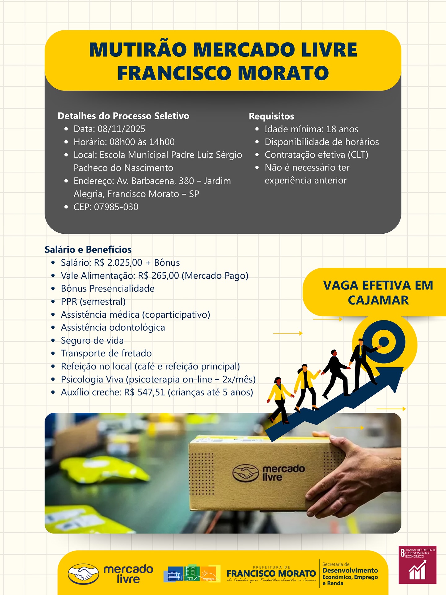 Mutirão de Emprego Mercado Livre em Francisco Morato!