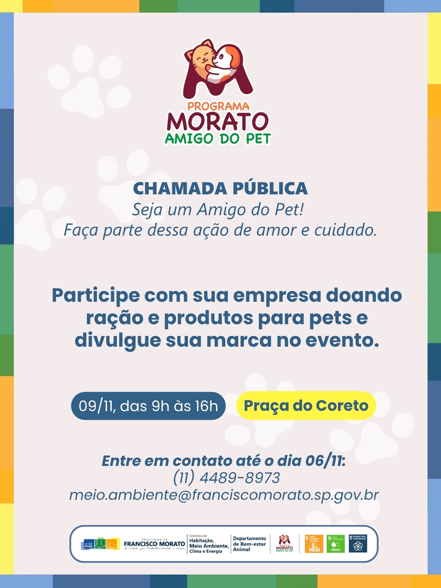 Chamada pública para empresas que são amigas dos animais