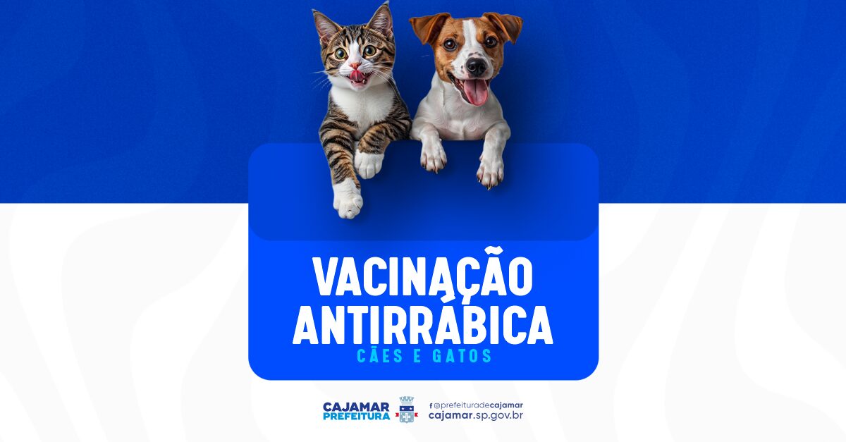 Prefeitura de Cajamar reforça a importância da vacinação antirrábica para cães e gatos
