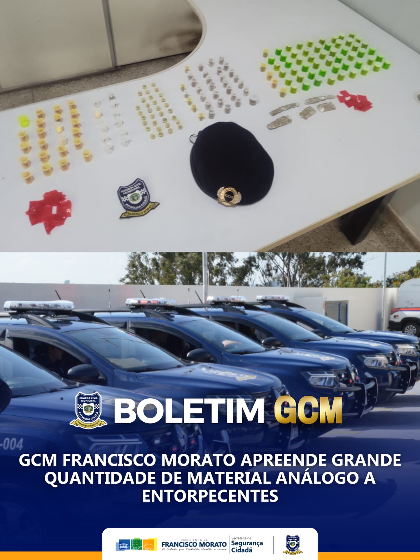 GCM aprende grande quantidade de material análogo a entorpecentes!