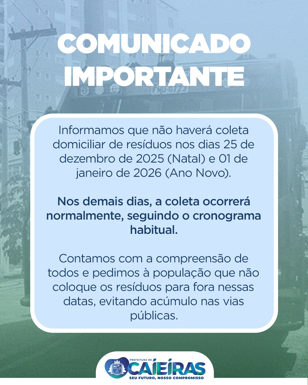 Atenção: comunicado importante!