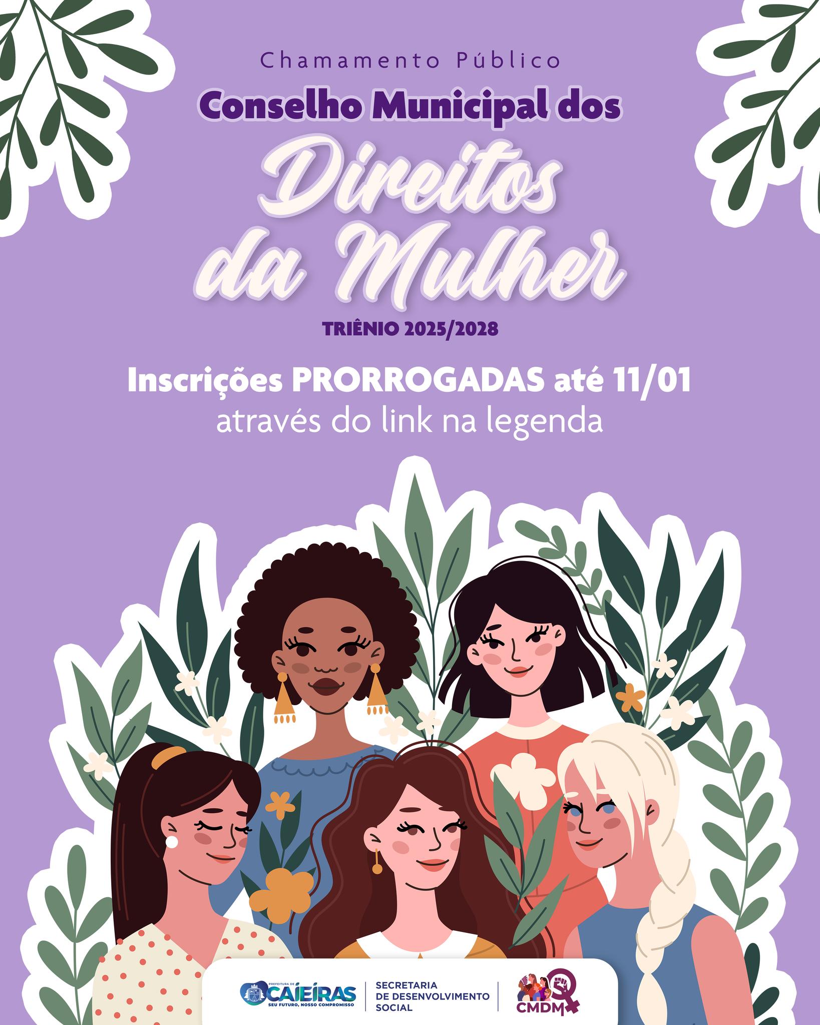 Chamamento Público – Conselho Municipal dos Direitos da Mulher