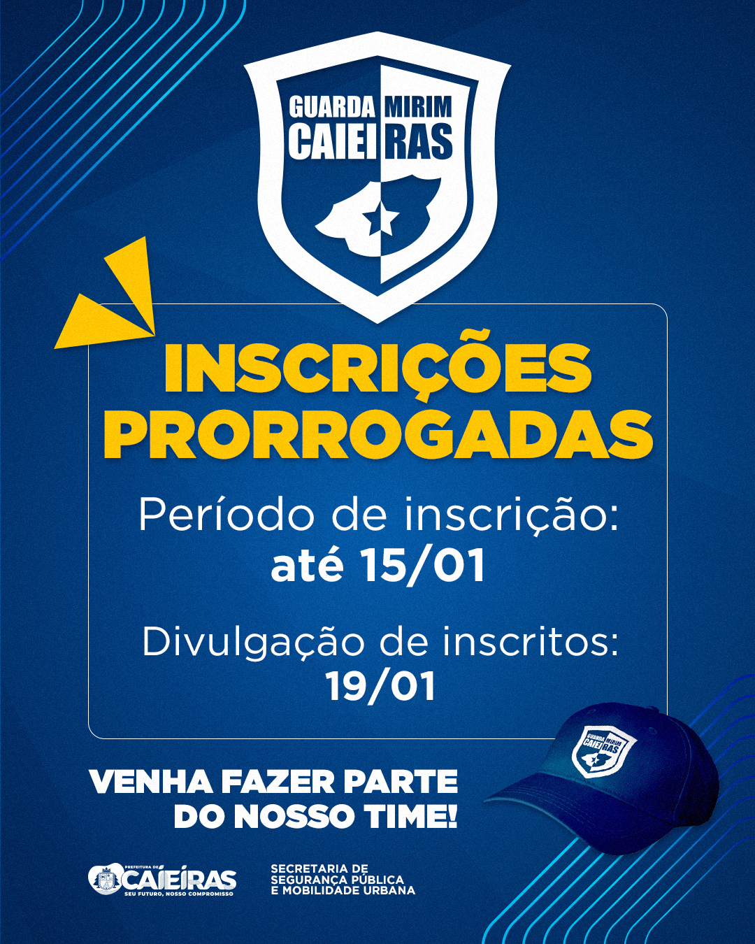 Inscrições prorrogadas: ainda dá tempo de se inscrever para a Guarda Mirim de Caieiras 2026!