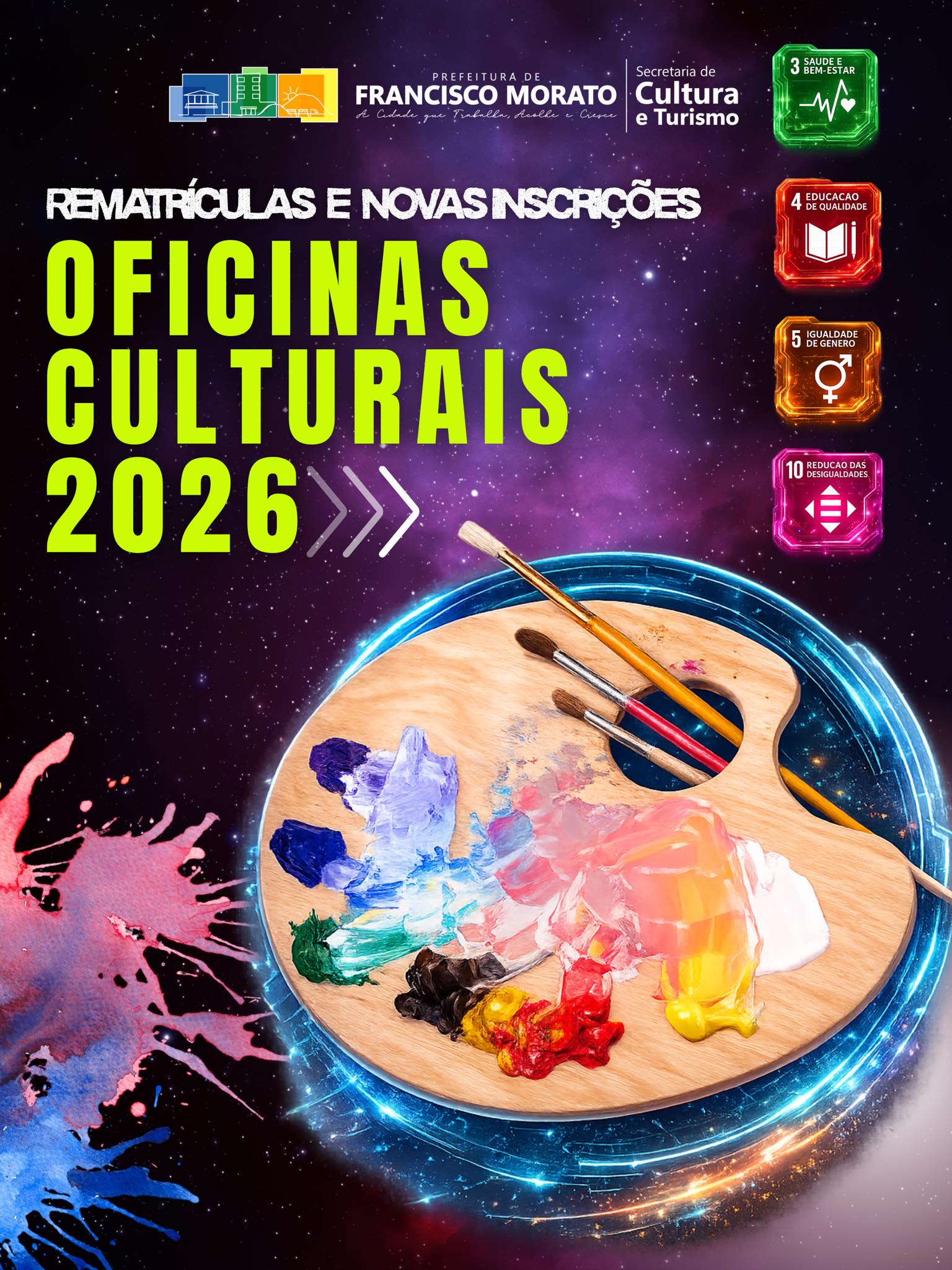Oficinas Culturais 2026 – Rematrículas e Novas Inscrições
