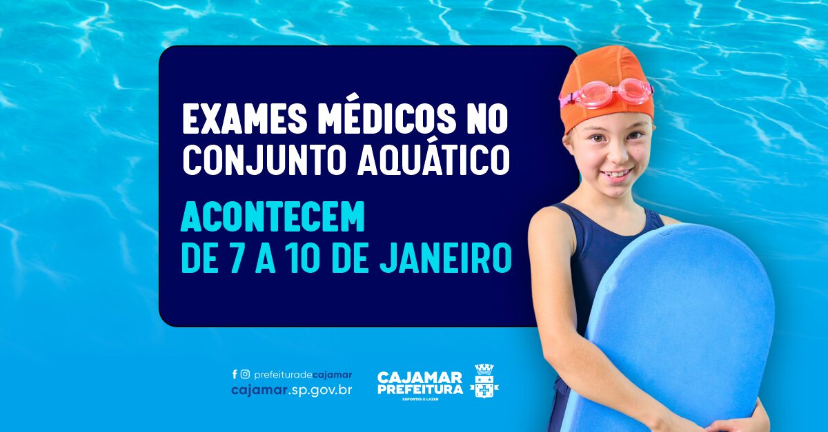 Exames médicos para uso das piscinas do Conjunto Aquático acontecem de 7 a 10 de janeiro