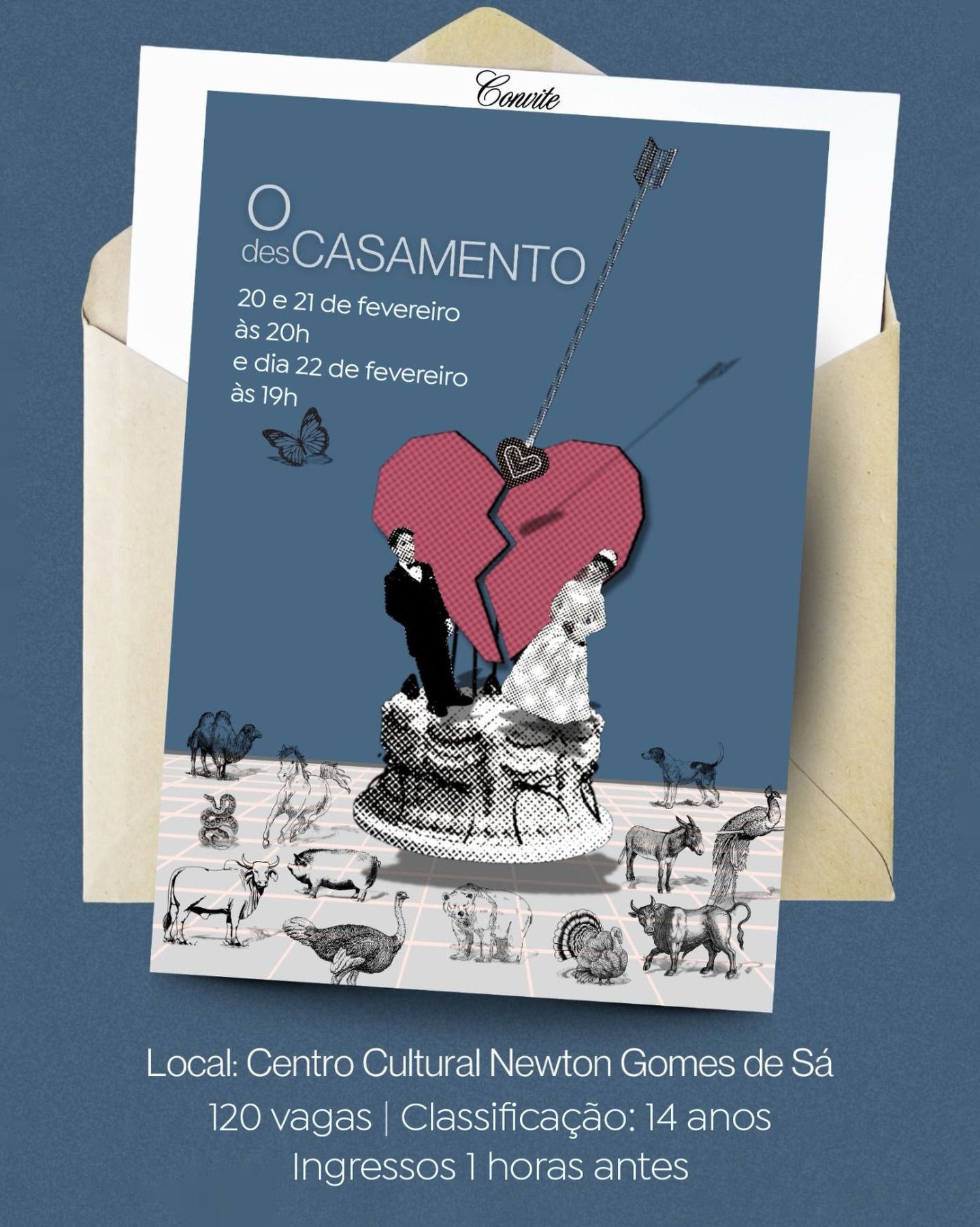 Centro Cultural Newton Gomes de Sá recebe espetáculo “As emoções se igualam – O descasamento” neste fim de semana