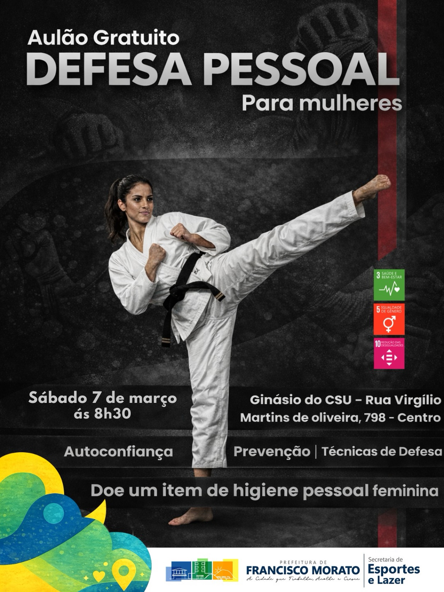 Ginásio do CSU recebe encontro de defesa pessoal e ação solidária para fortalecer mulheres